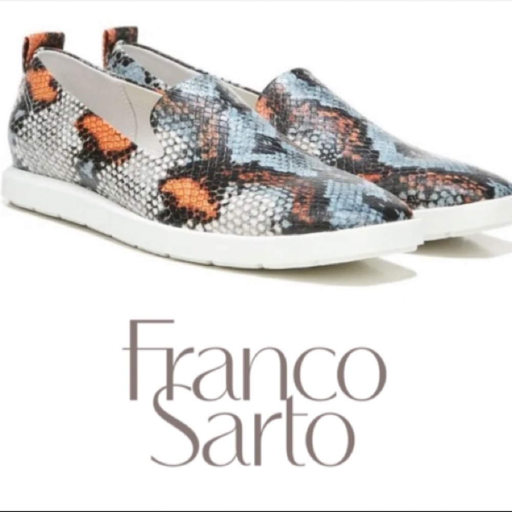 NWT, Boston Snake-Skin Embossed Slip-On Sneaker, by FRANCO SARTO